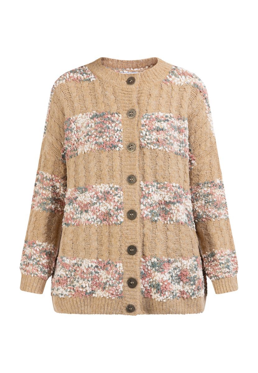 Strickjacke mit Strukturstreifenmuster