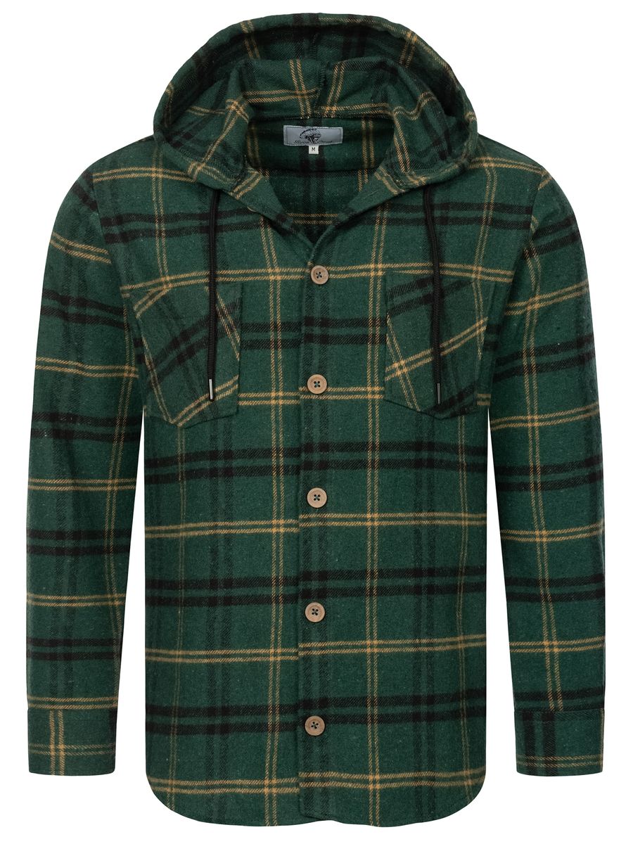 Flanell Hemdjacke mit Karomuster und Taschen