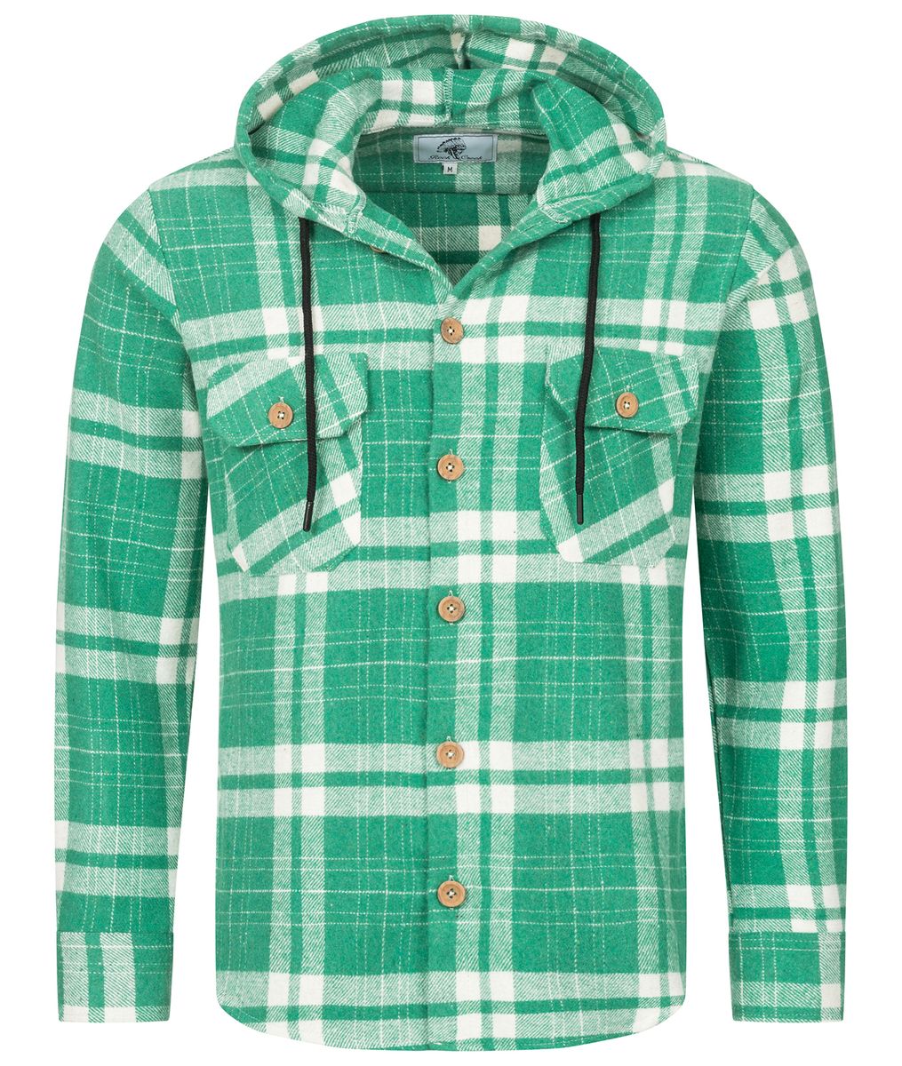 Flanell Hemdjacke mit Karomuster und Taschen