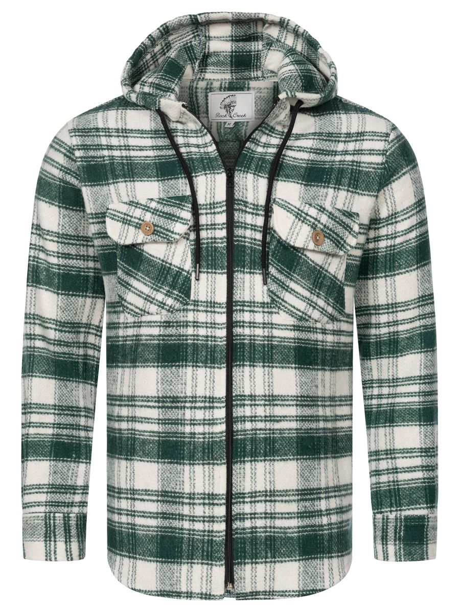 Flanell Hemdjacke mit Karomuster und Taschen