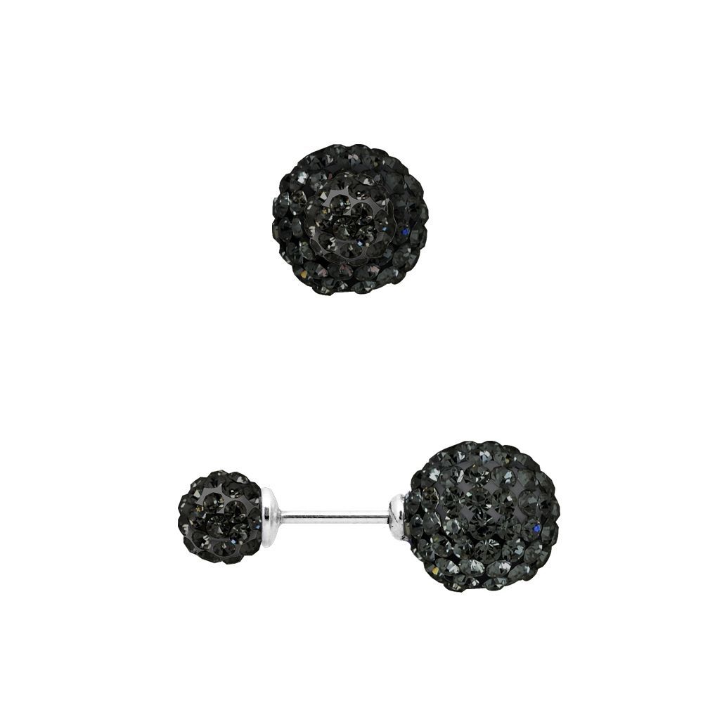 Doppel-Ohrstecker mit Kristall-Pavé