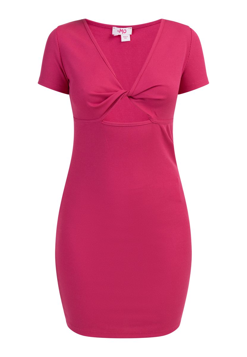 Mymo Minikleid aus Rippstrick Damen Rosa