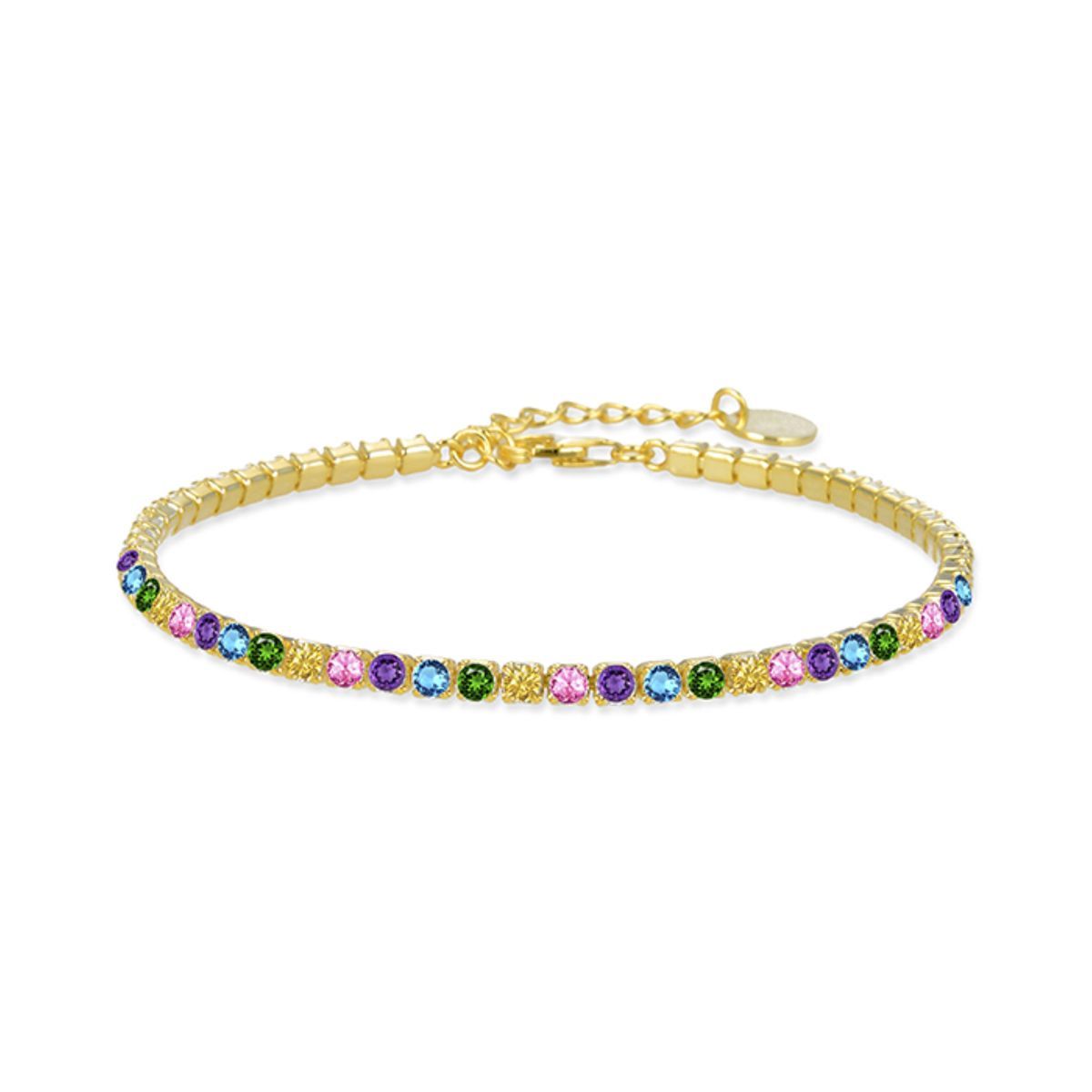 Mehrfarbiges Zirkonia-Tennisarmband