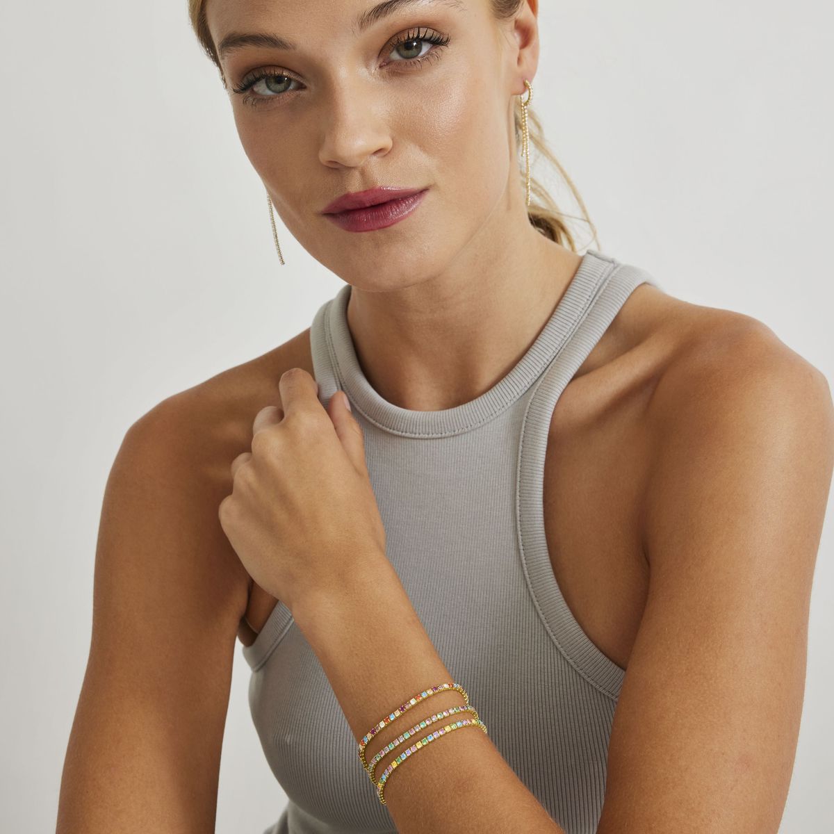 Mehrfarbiges Zirkonia-Tennisarmband