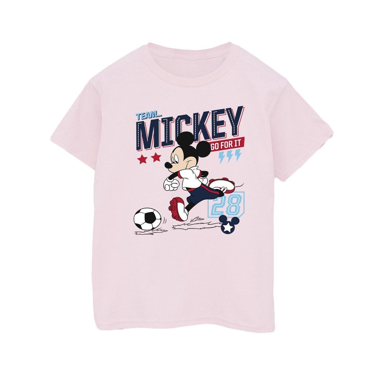 Disney - "Mickey Mouse Team Mickey Football" T-Shirt für Damen (Babyrosa)