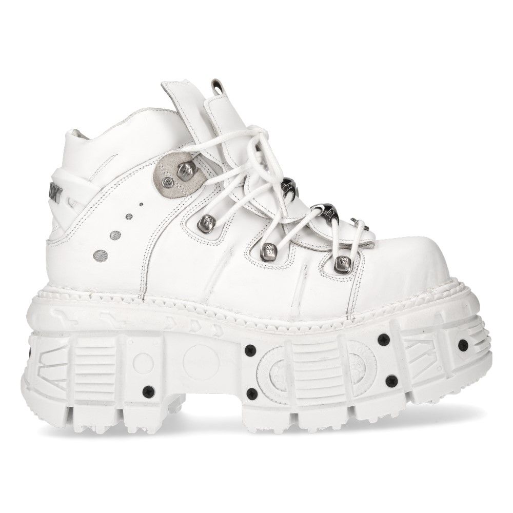 Gothic-Lederstiefeletten mit Plateausohle