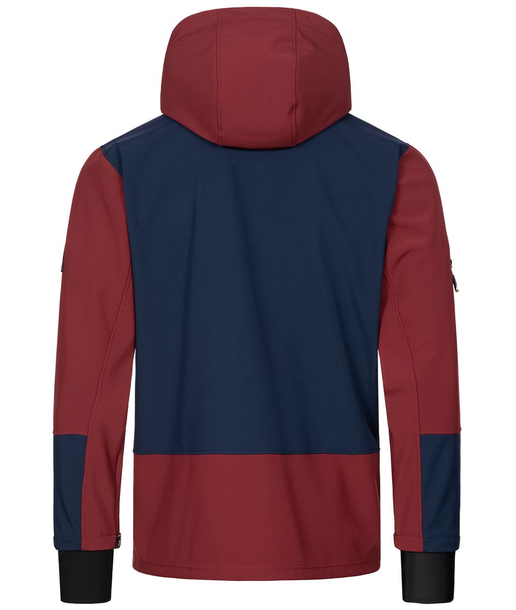 Funktionale zweifarbige Softshell-Kapuzenjacke