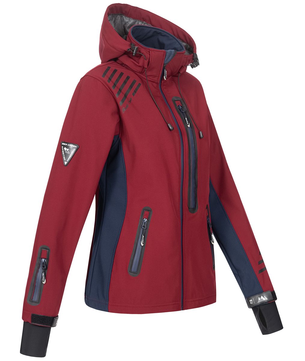 Funktionale zweifarbige Softshell-Kapuzenjacke