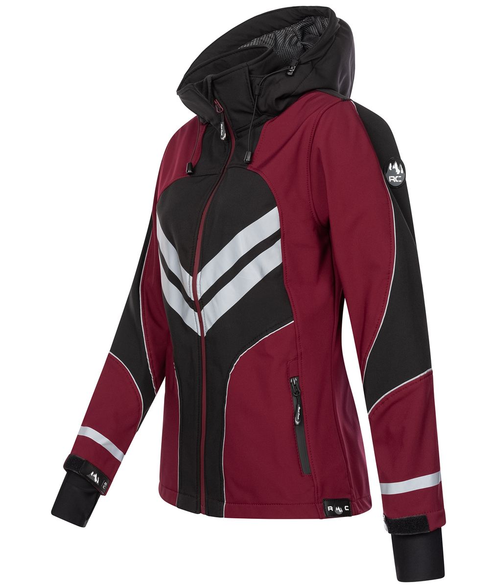 Funktionale zweifarbige Softshell-Kapuzenjacke