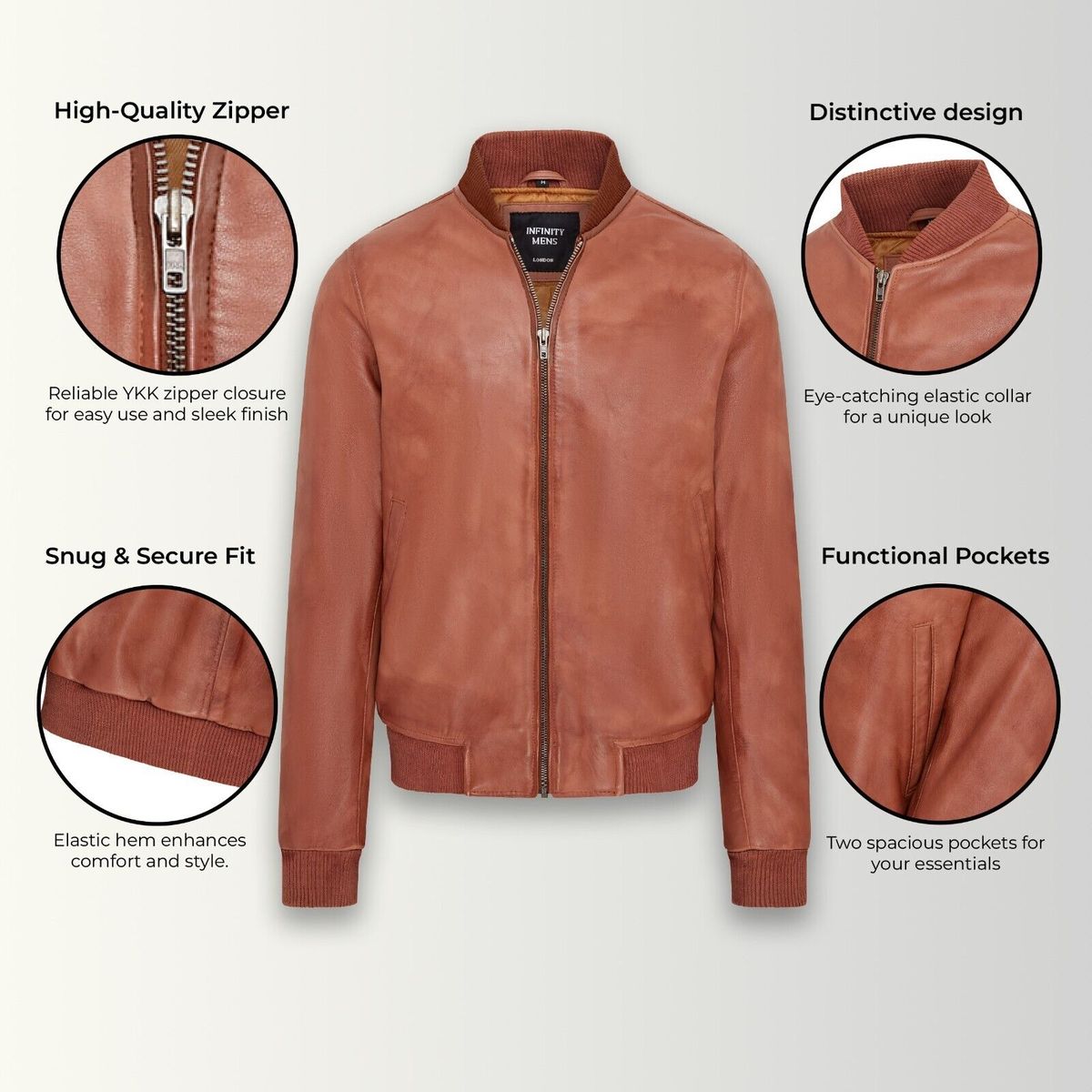 Klassische Leder MA-1 Bomberjacke