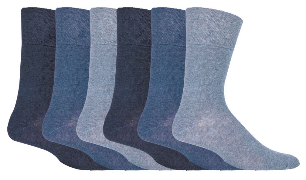 Herren 6er Pack nicht elastische Diabetikersocken mit handgekettelten Zehennähten