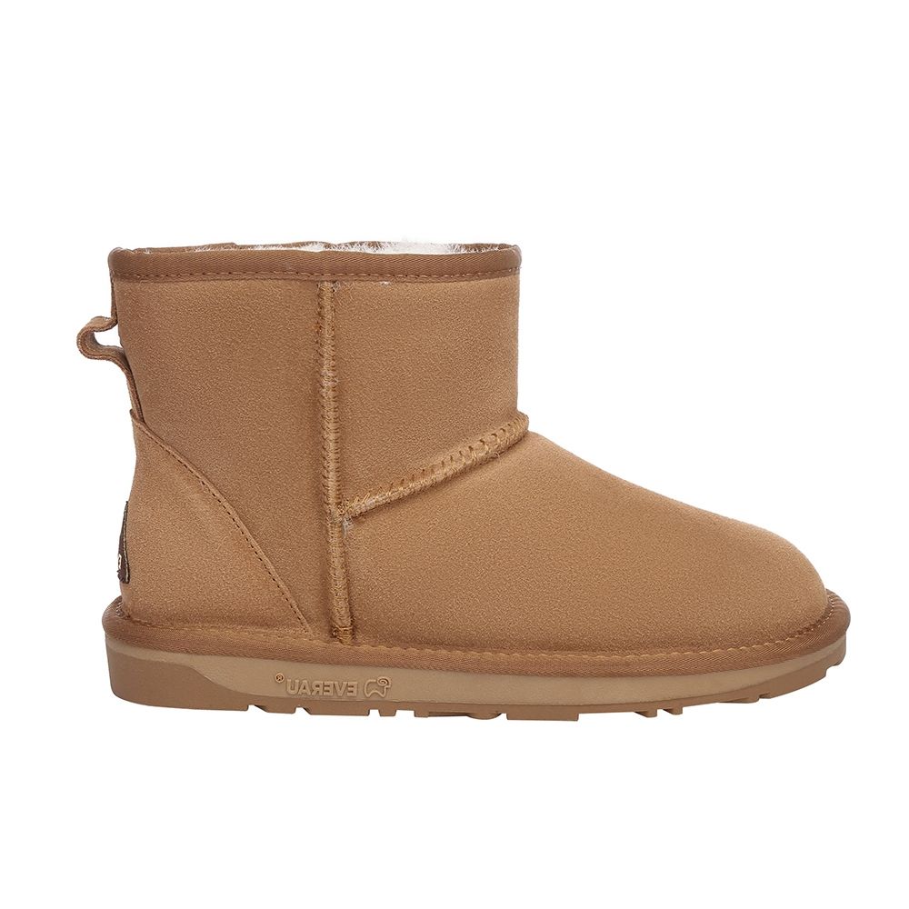 Mini-Stiefel aus Wildleder mit Schaffellfutter