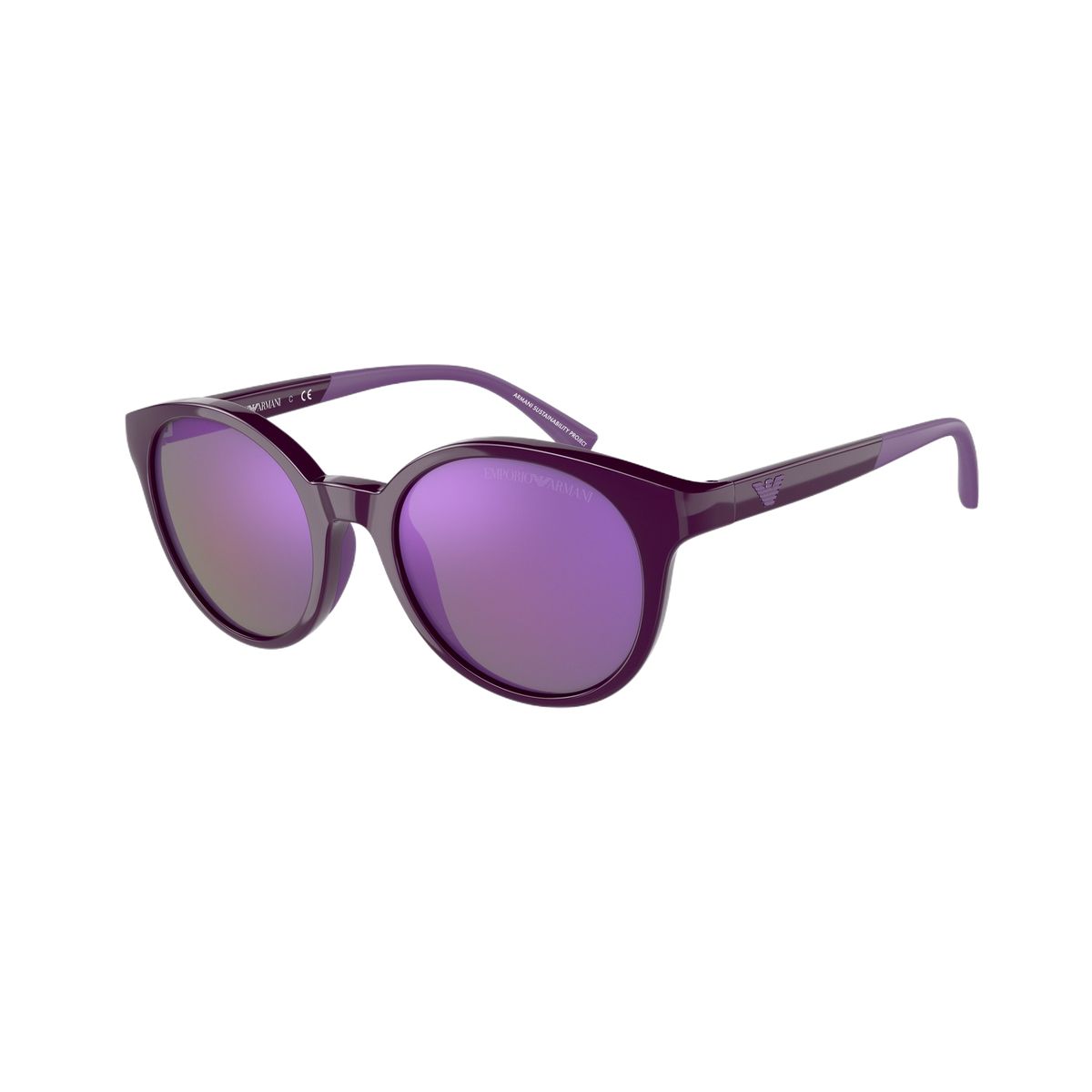 Runde Sonnenbrille, lila Rahmen