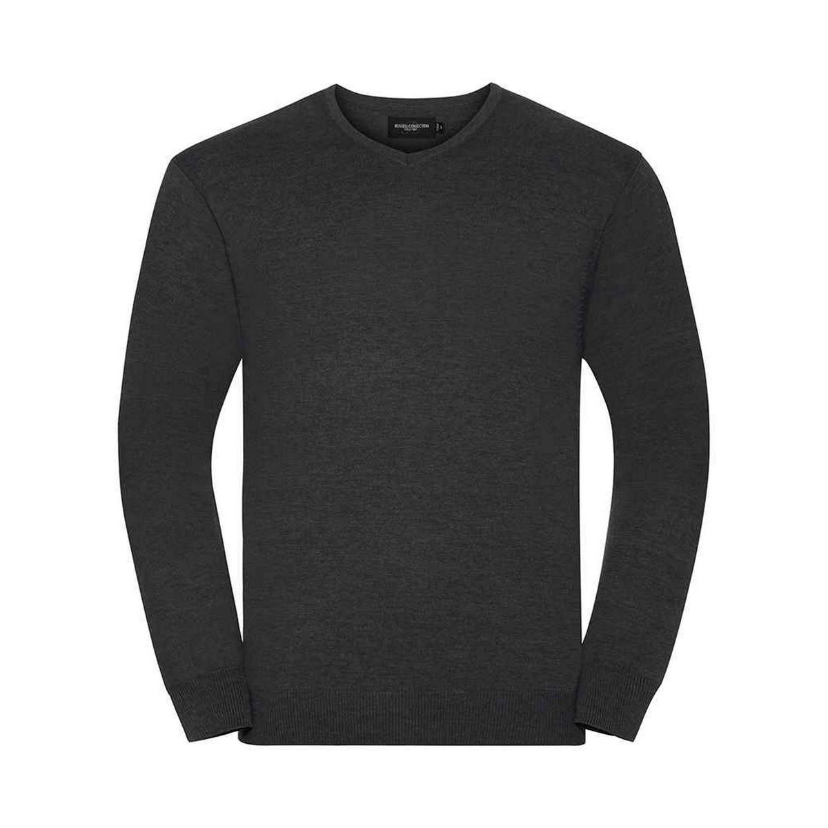 Russell Collection - Sweatshirt V-Ausschnitt für Herren (Holzkohle-Mergel)