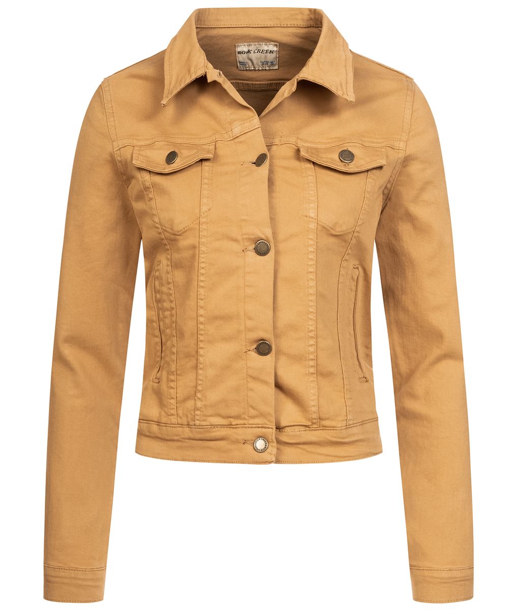 Klassische Damen Jeansjacke in Beige