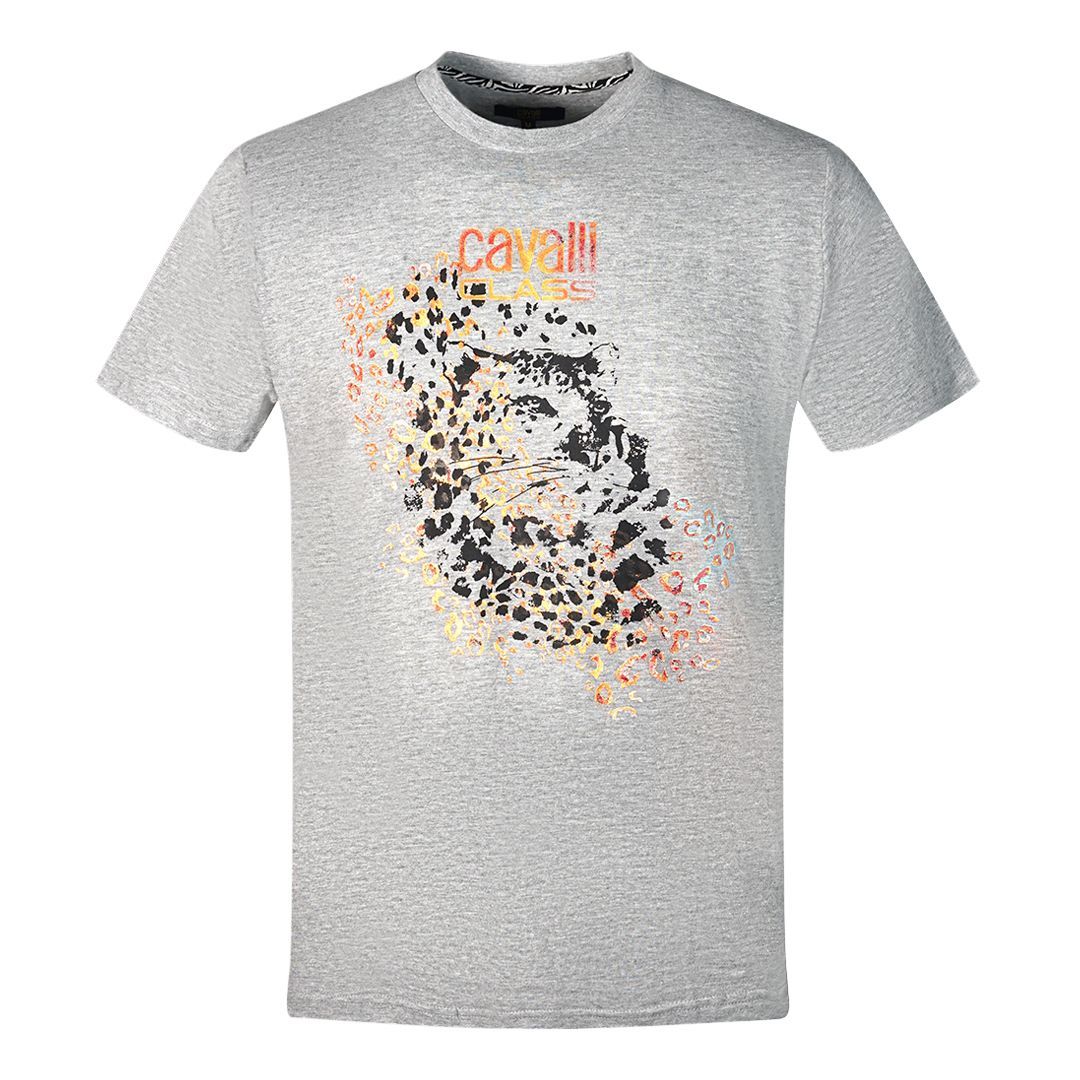 T-Shirt mit Leopardenmuster und Rundhalsausschnitt