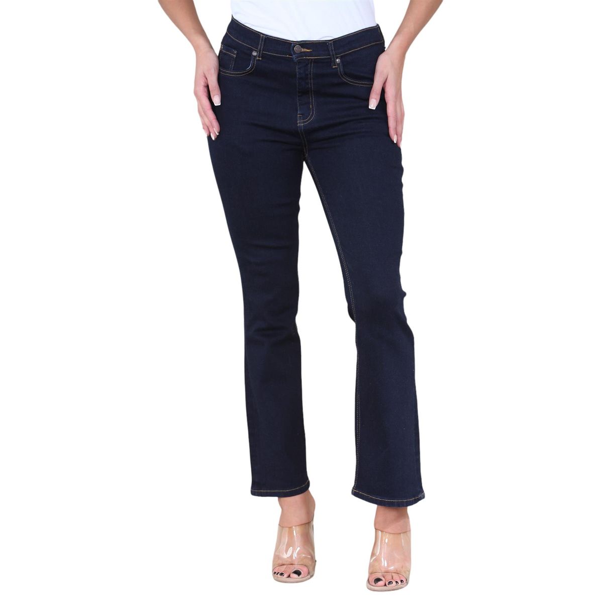 Slim-Flare-Jeans mit hohem Bund