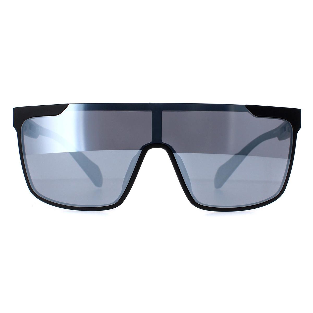 Schild Sonnenbrille Matt Schwarz Silber Spiegel