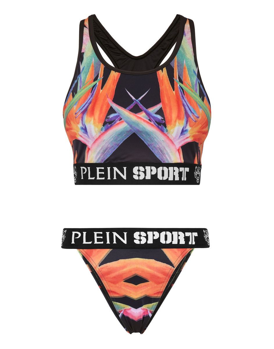 Sportlicher Bikini mit tropischem Print