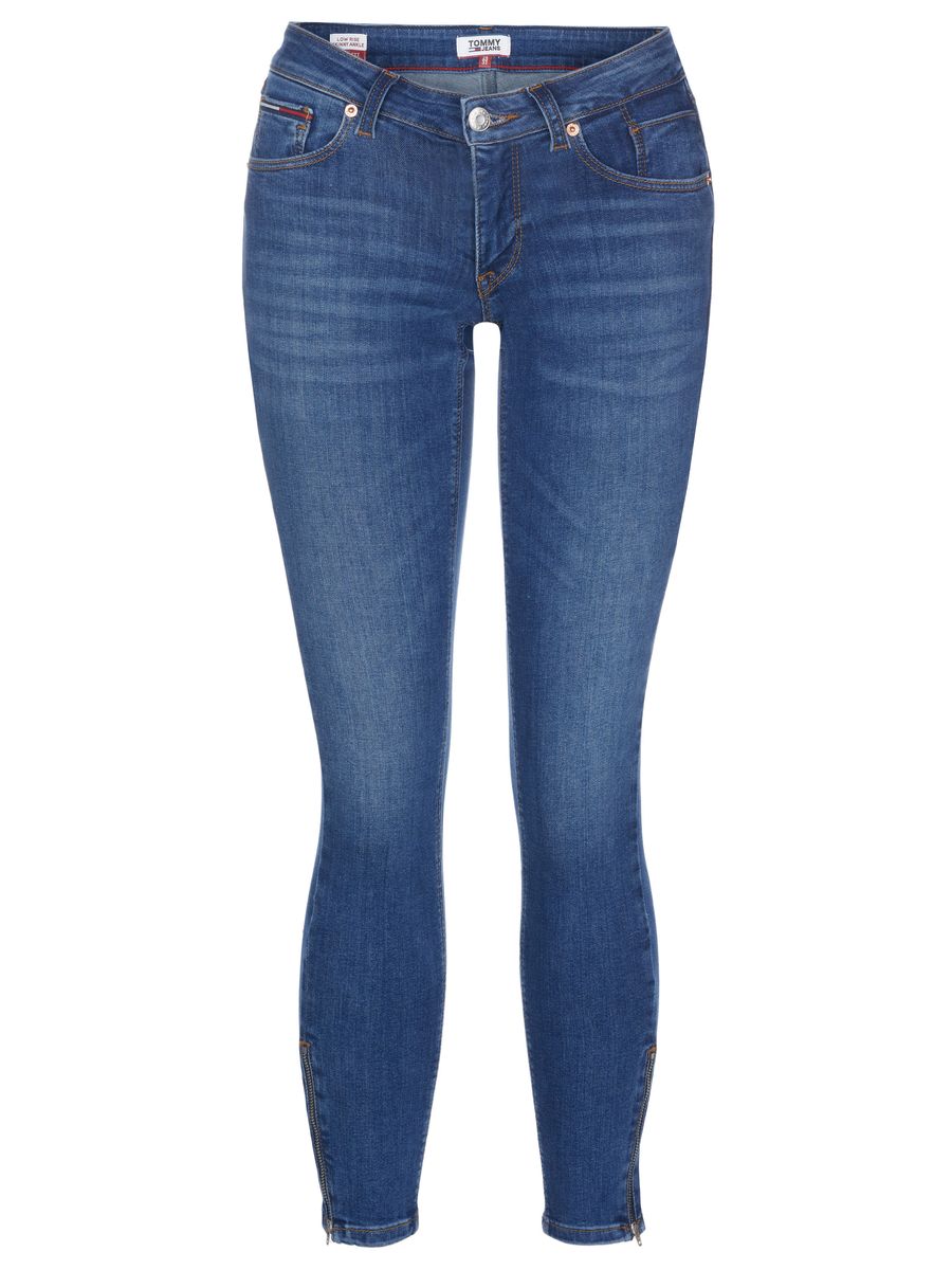Skinny Low-Rise Jeans mit Reißverschluss am Knöchel