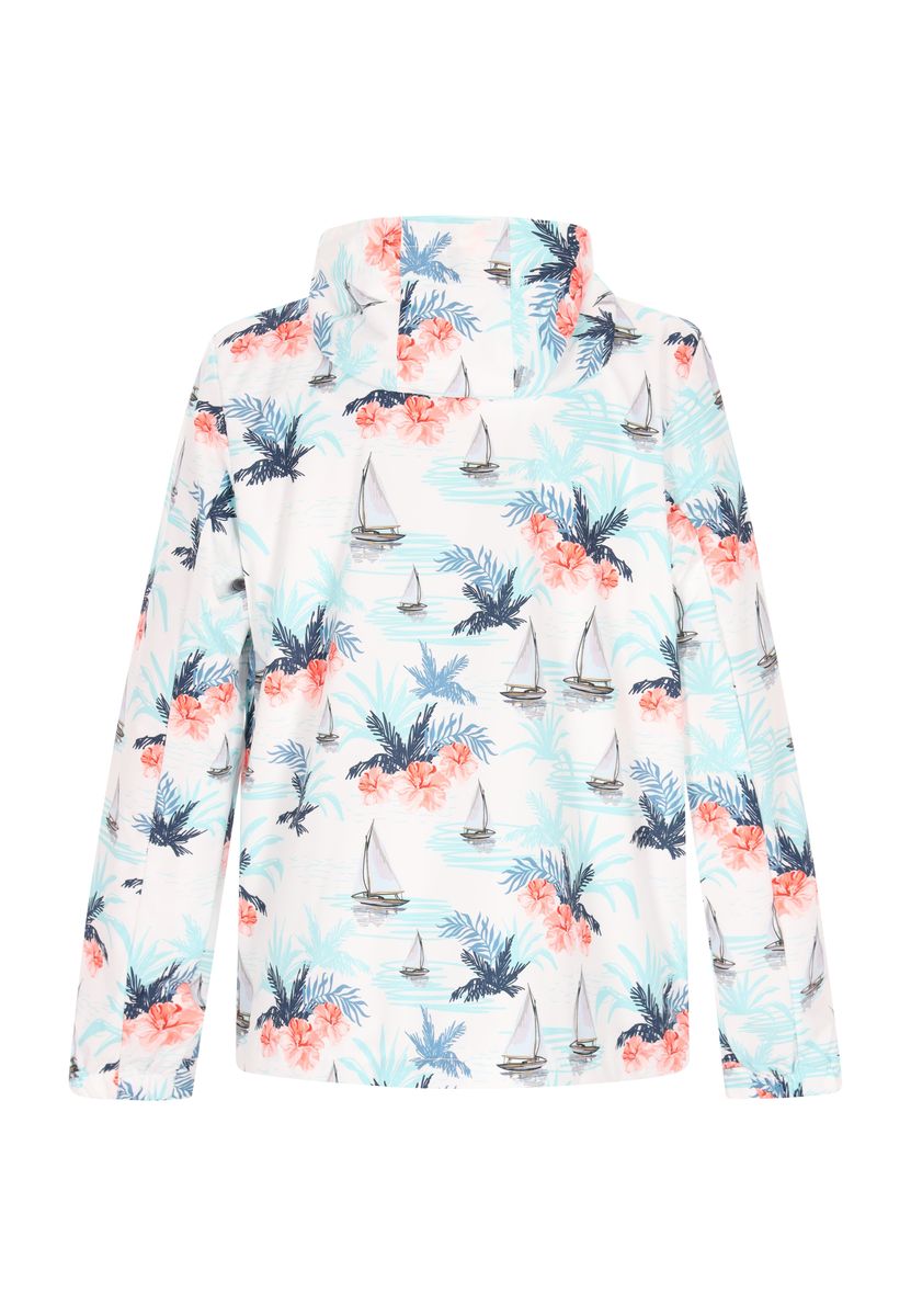 Kapuzenjacke mit tropischem Allover-Print