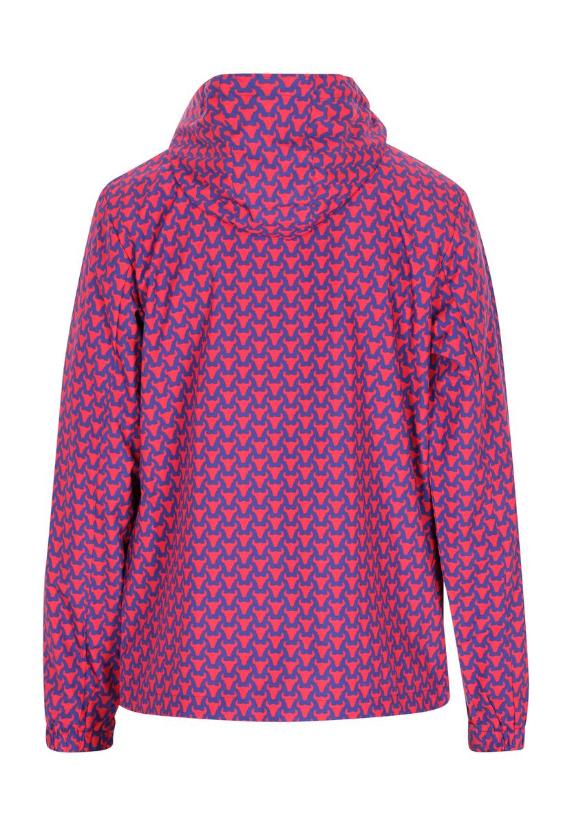 Kapuzenjacke mit tropischem Allover-Print
