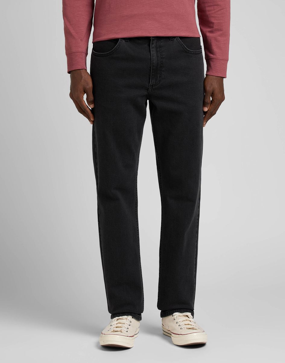 Klassische Jeans mit geradem Bein in Schwarz
