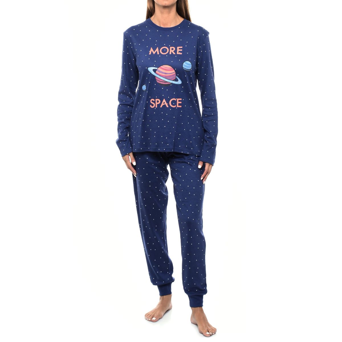 Baumwoll-Pyjama-Set mit Grafik-Druck