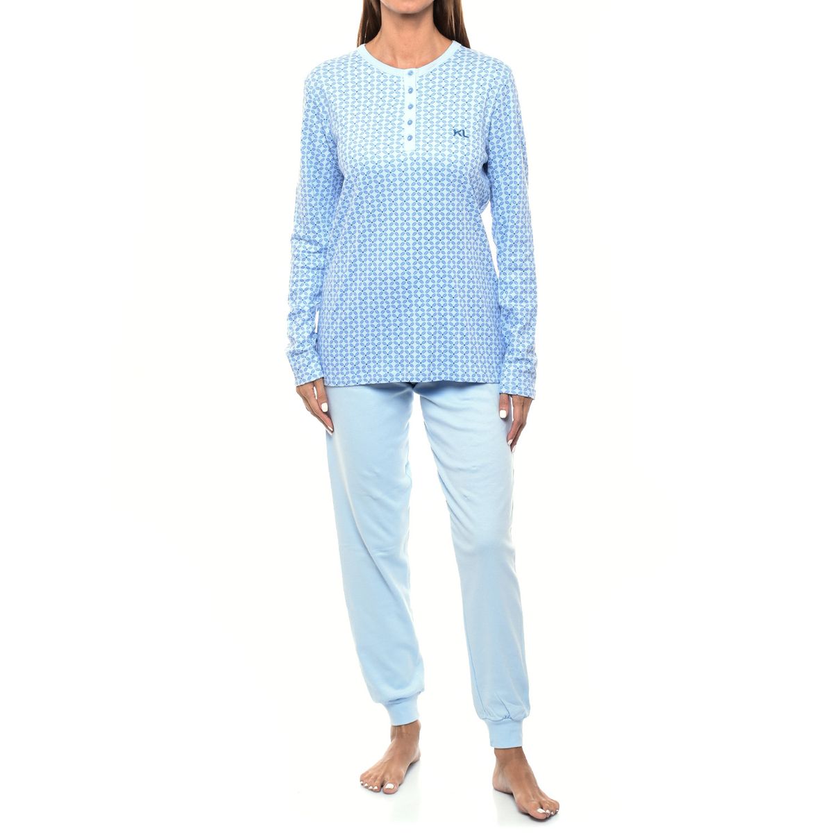 Baumwoll-Pyjama-Set mit Grafik-Druck