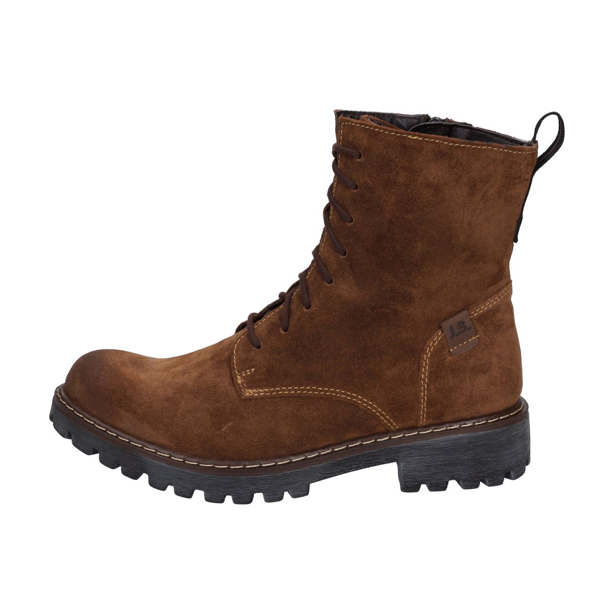 Schnürstiefeletten aus Veloursleder