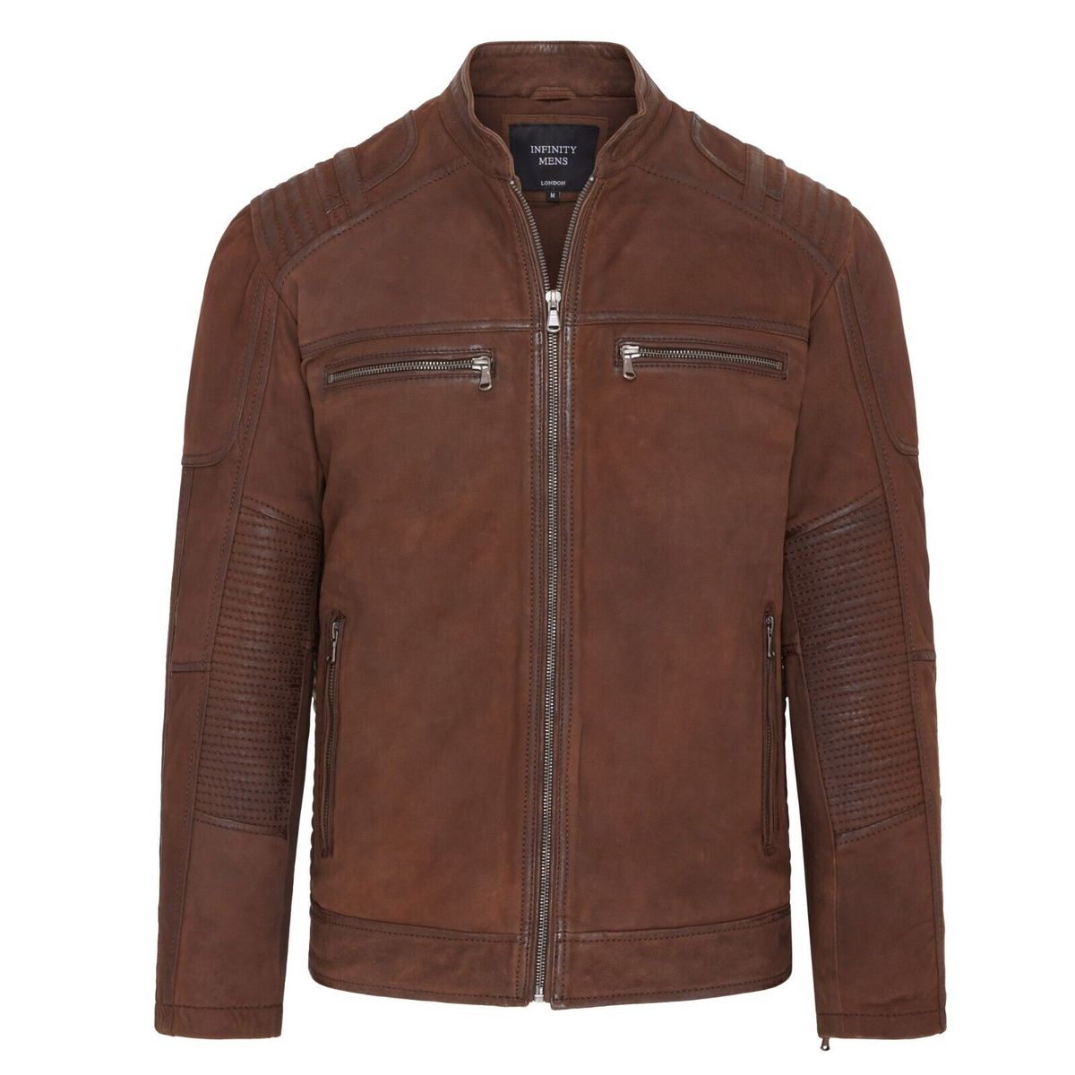 Herren Cafe Racer Jacke aus braunem Leder