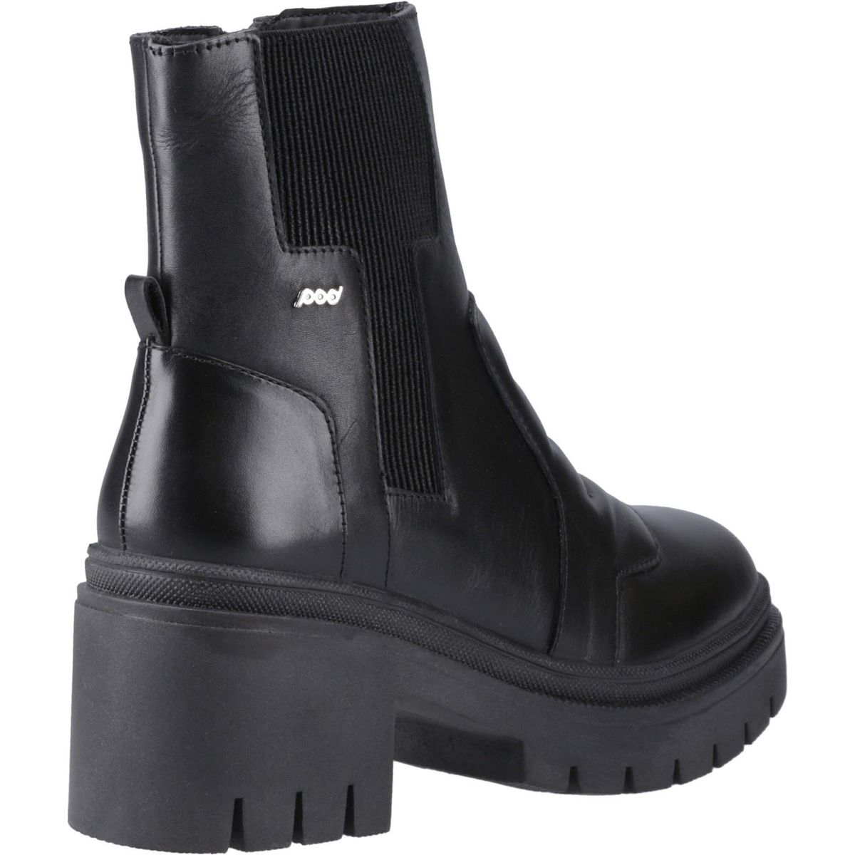 Gesteppte Leder-Plateau-Stiefeletten