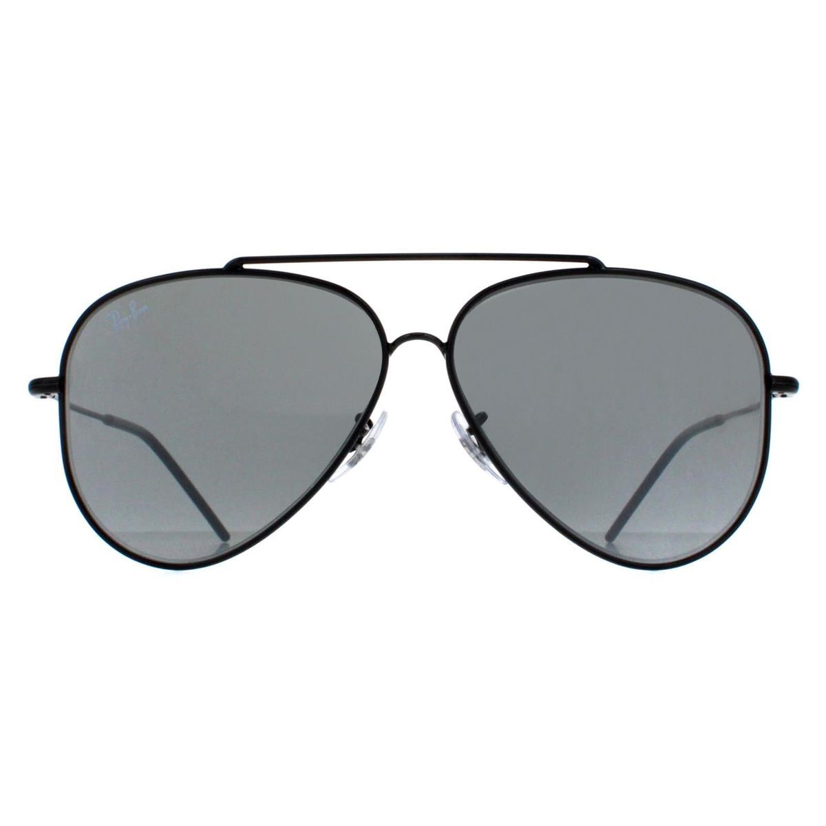 Aviator Sonnenbrille Schwarzer Rahmen Silberne Gläser
