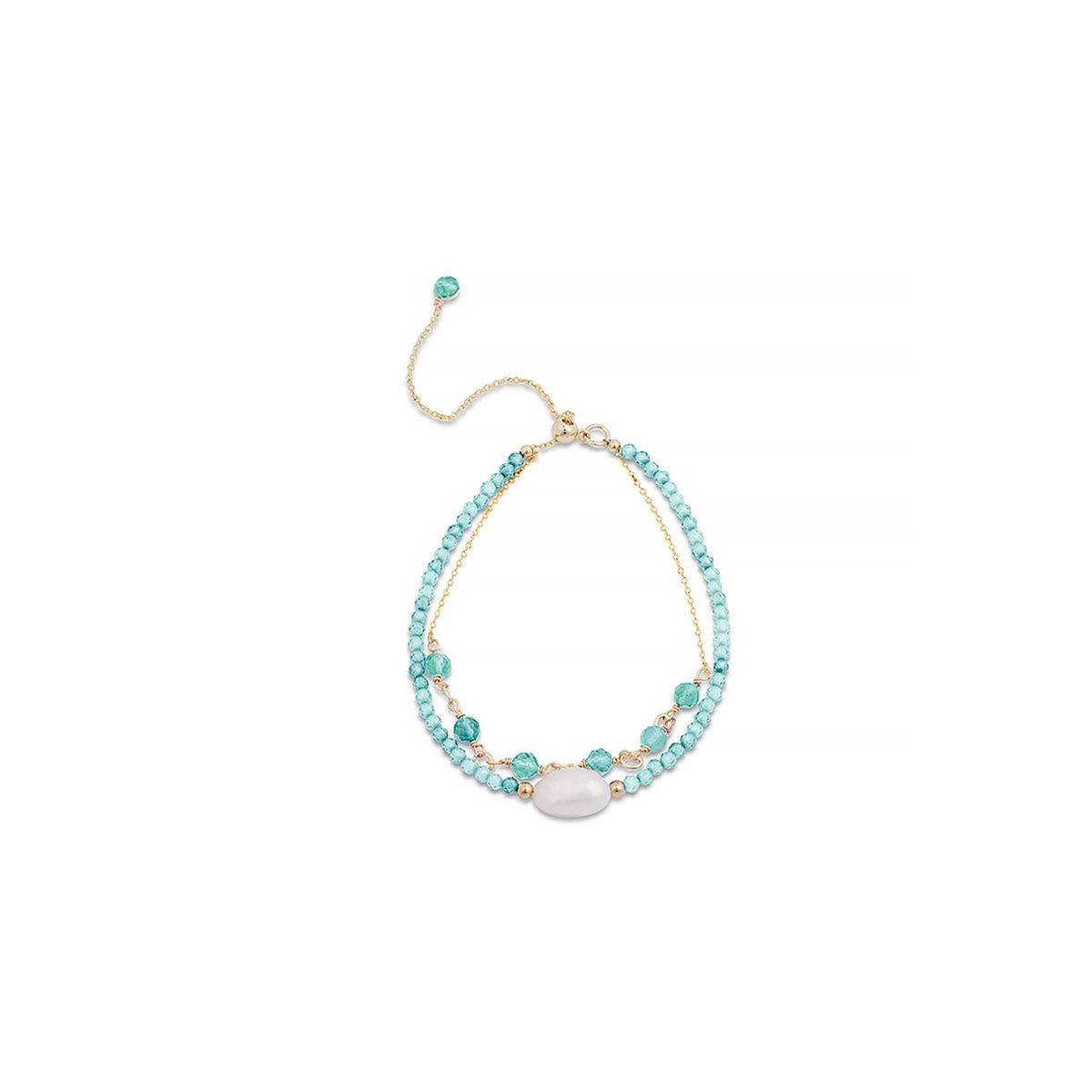 Perlenarmband mit Amazonit und Perle