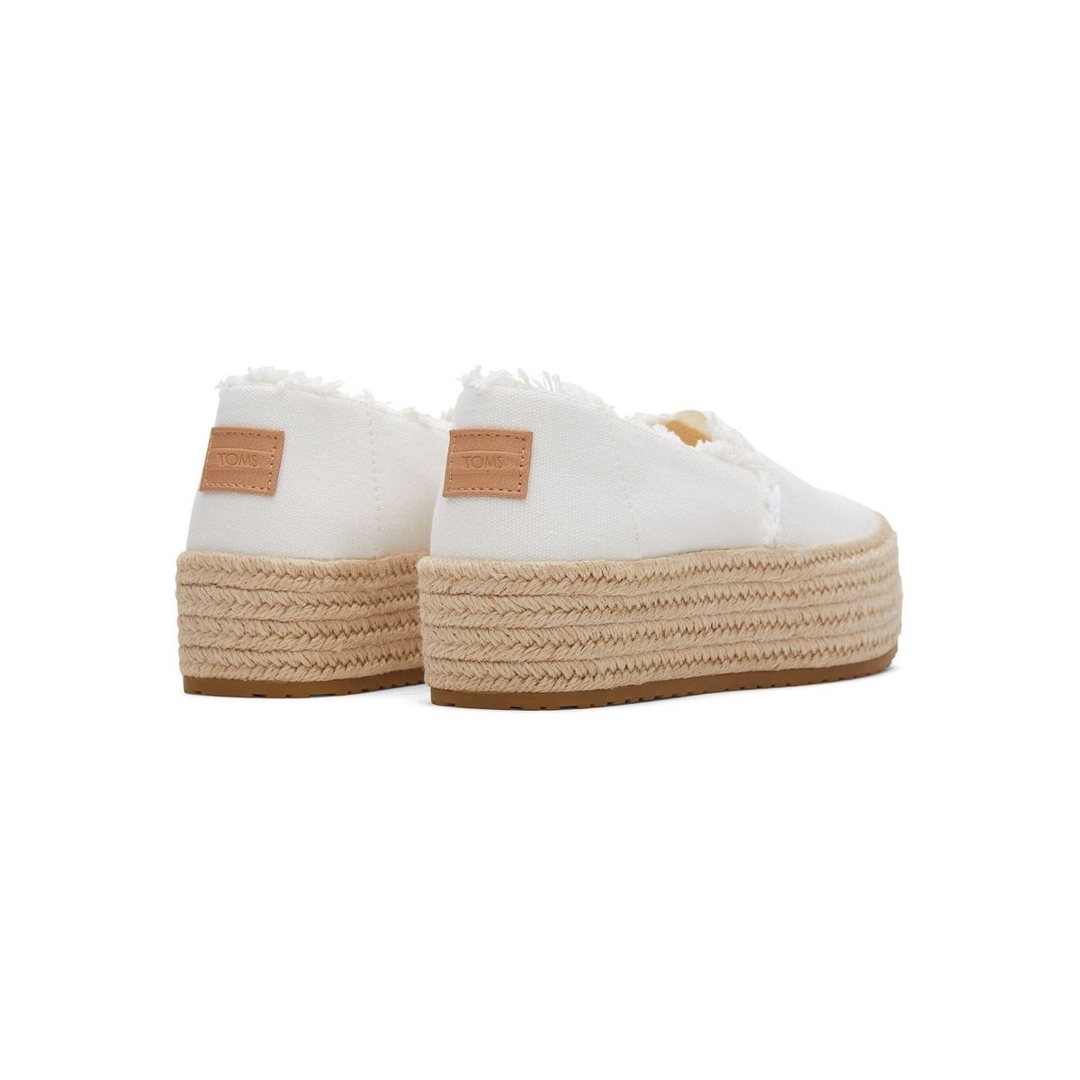 Plateau-Slip-Ons aus Canvas mit Fransen