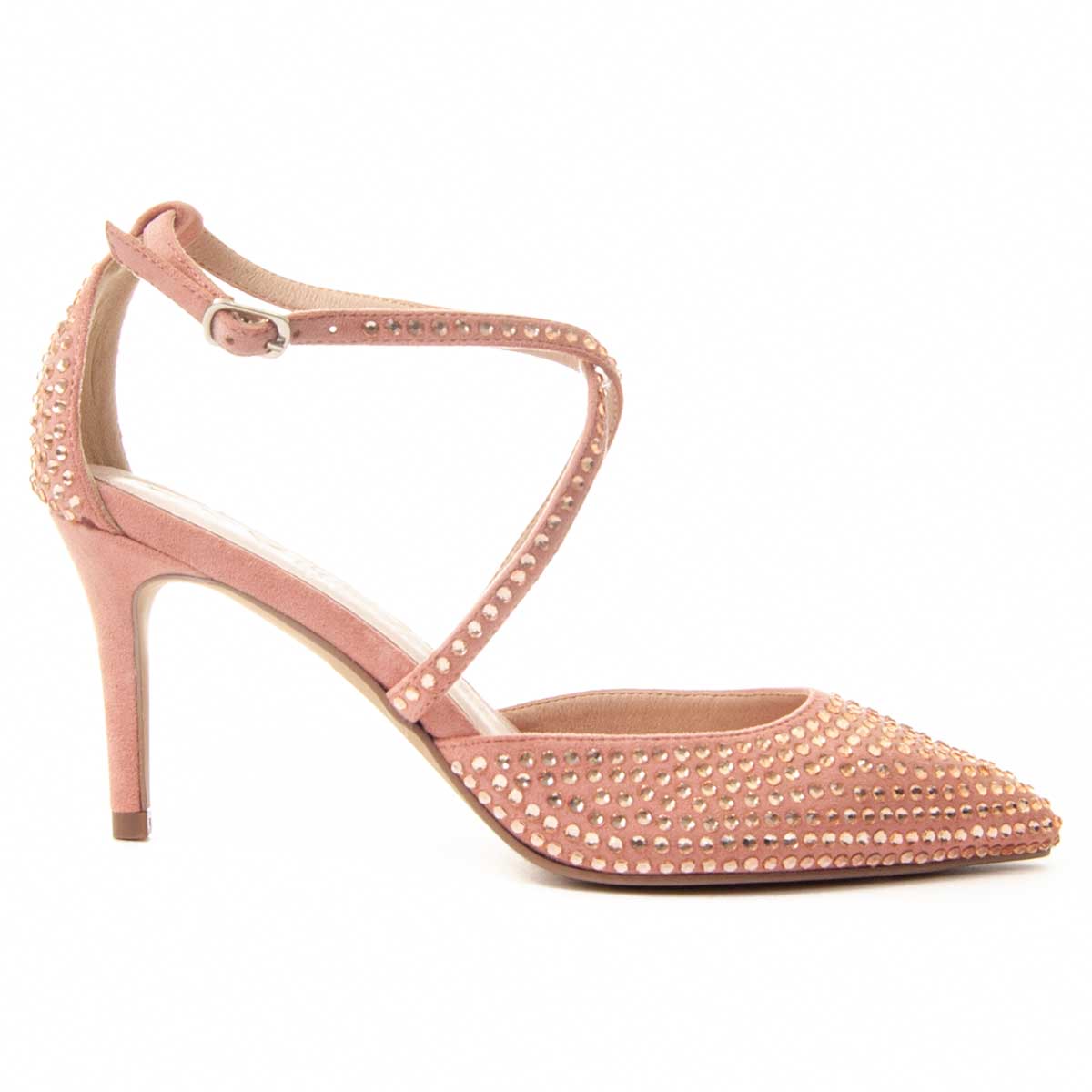 Verzierte spitze Pumps mit Riemchen