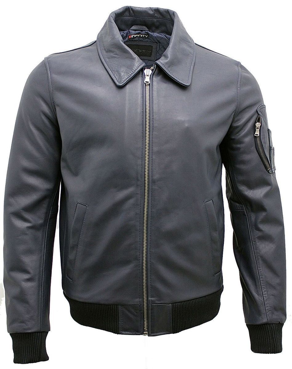 Herren Leder Bomberjacke A2 Stil