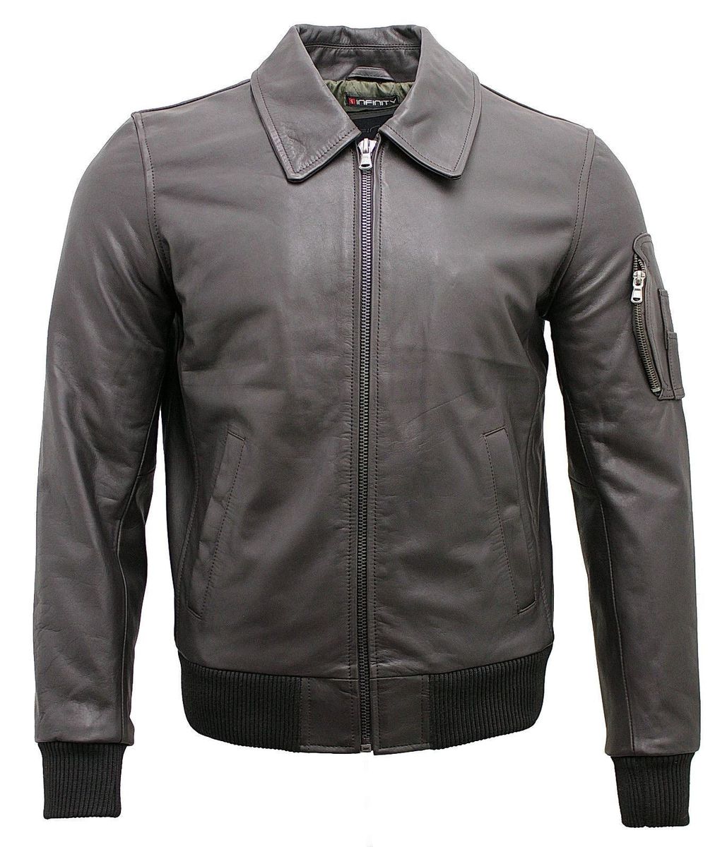 Herren Leder Bomberjacke A2 Stil