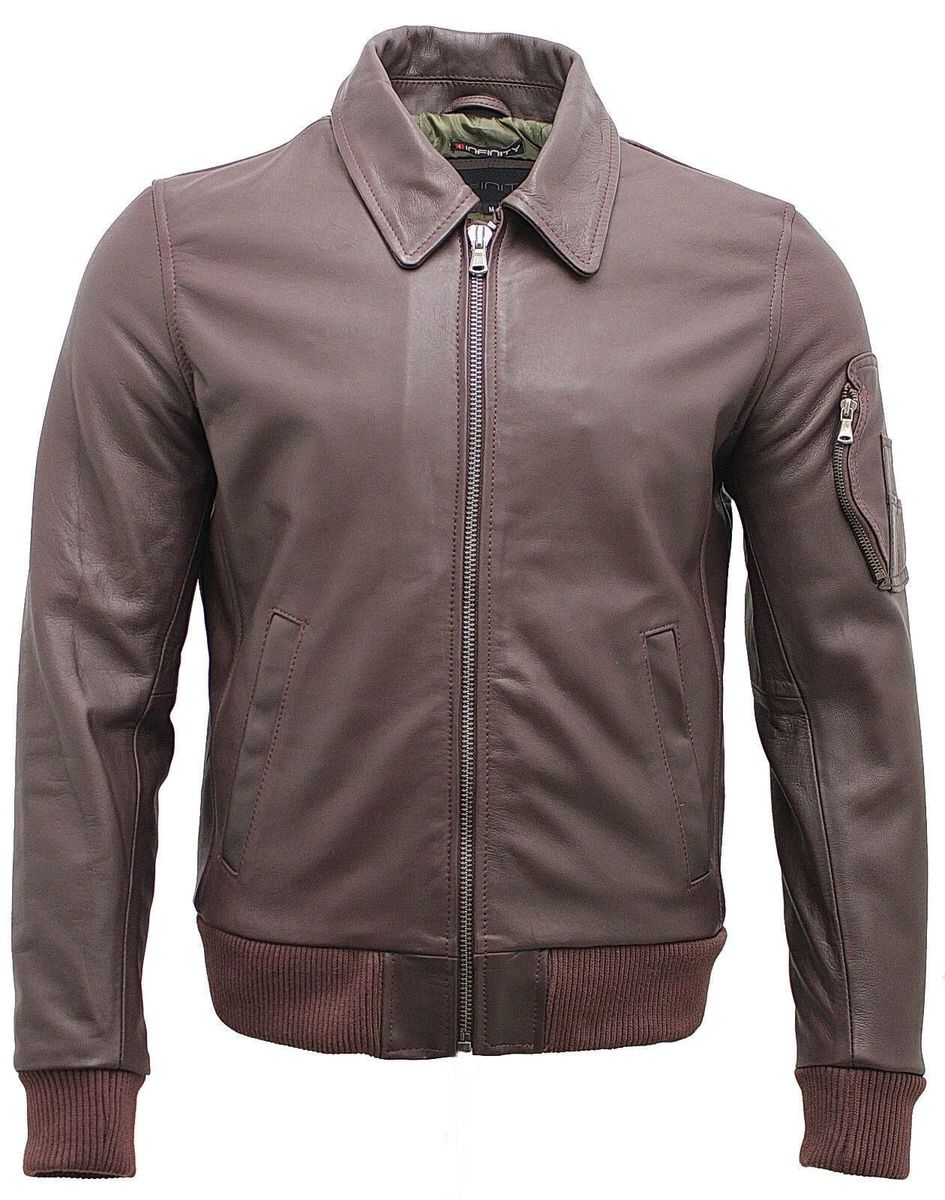 Herren Leder Bomberjacke A2 Stil