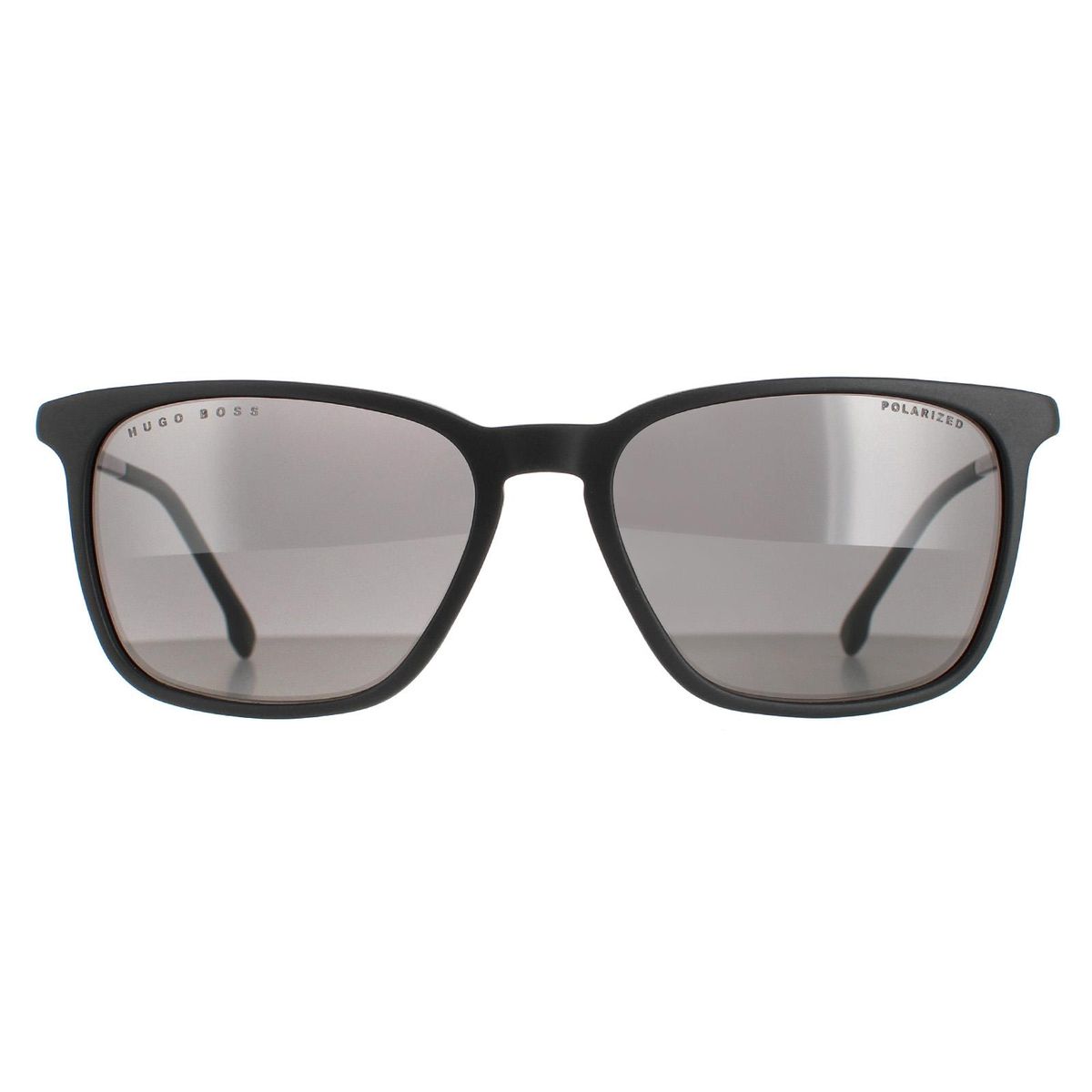 Rechteckige Herren Sonnenbrille, matt Schwarz
