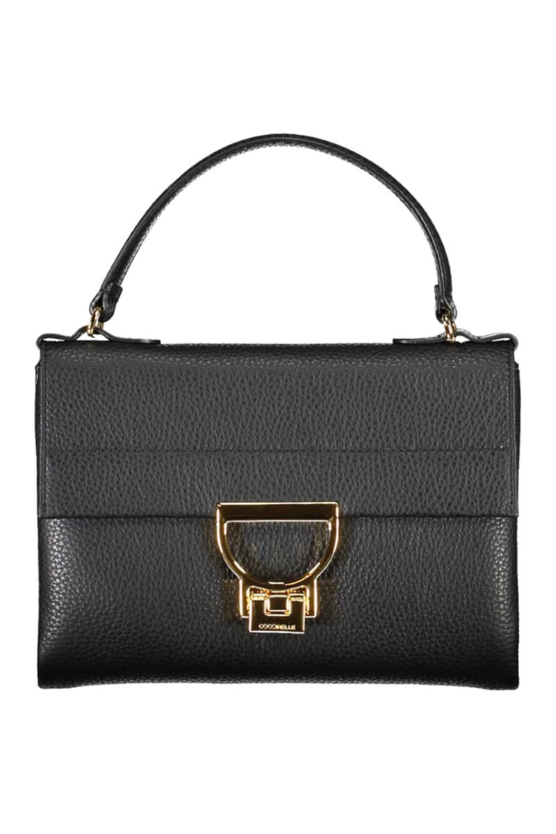 Strukturierte Lederhandtasche mit Griff