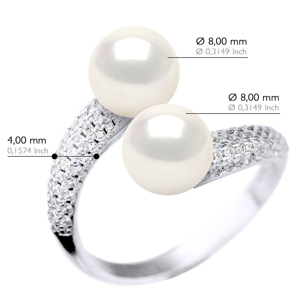 Eleganter Toi-et-Moi-Perlenring