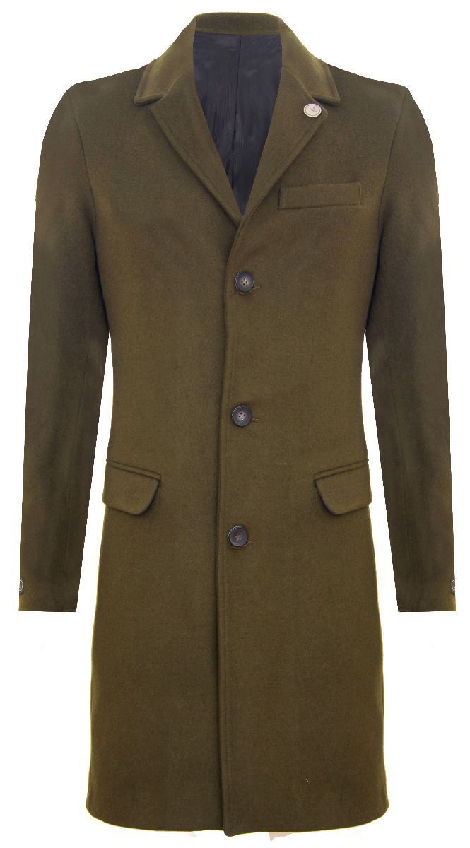 Herren Slim Fit Wollmantel