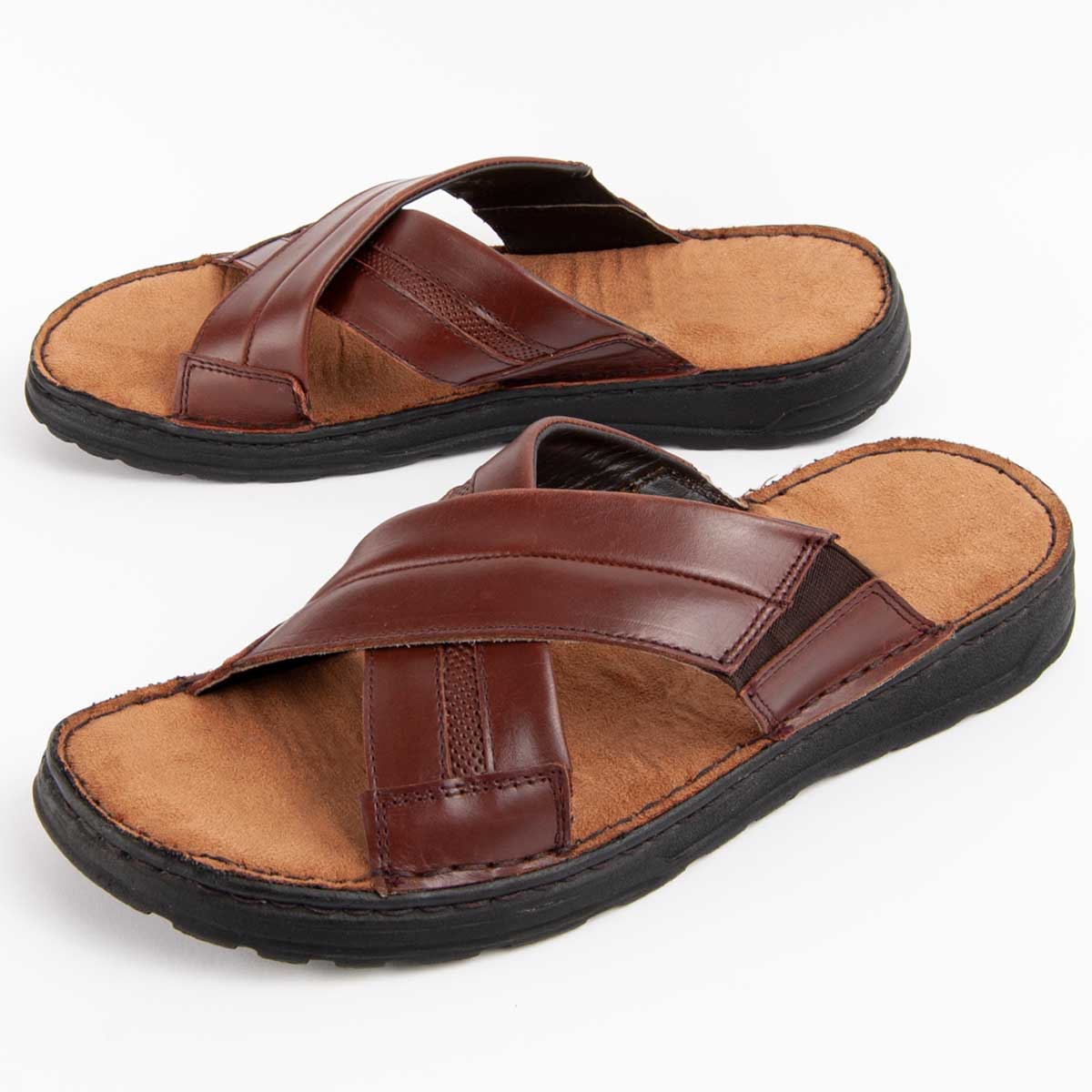 Leder-Riemen-Pantolette Sandale