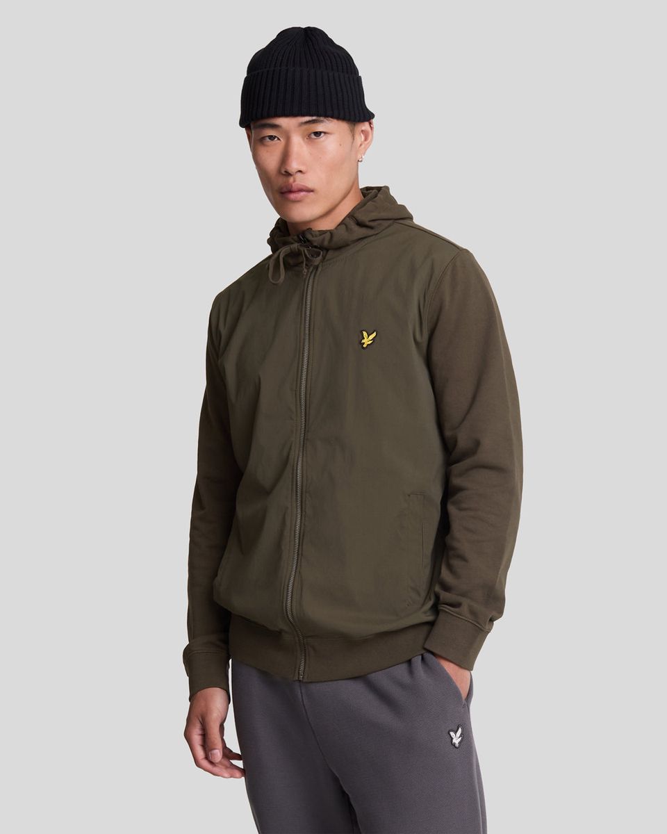 Hybrid Kapuzenpullover mit durchgehendem Reißverschluss
