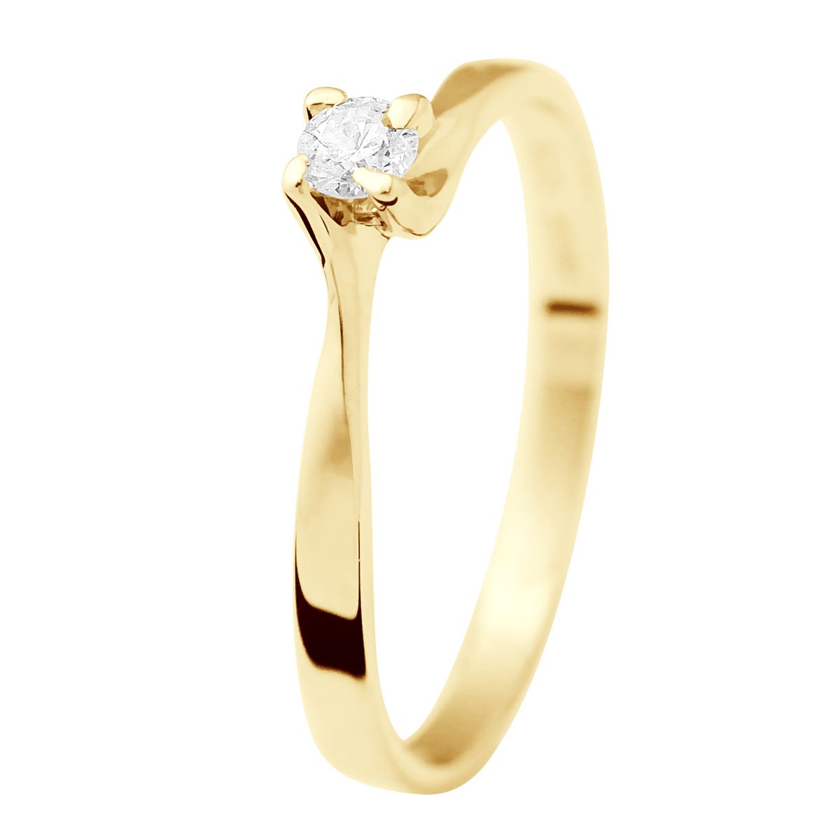 Goldring mit Solitär-Diamant