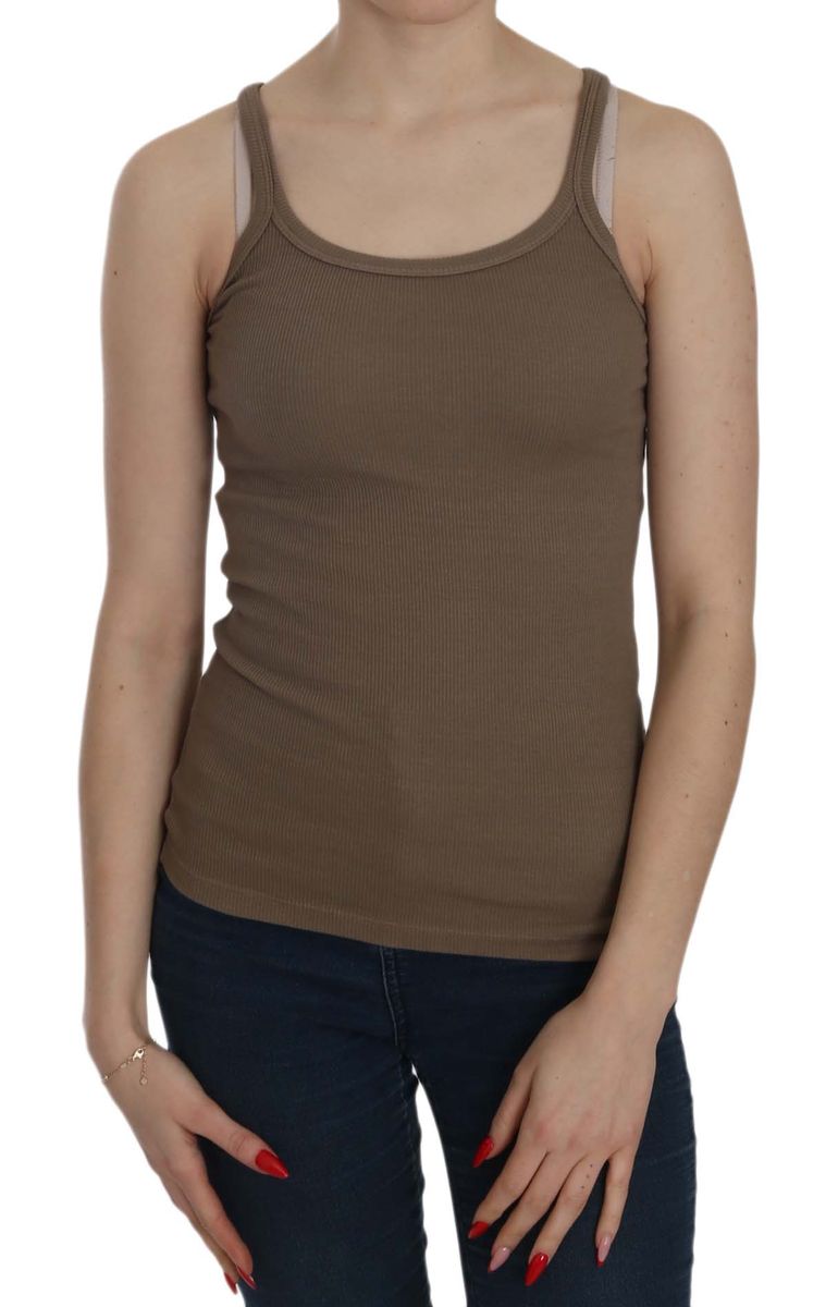 Geripptes Tanktop mit Rundhalsausschnitt
