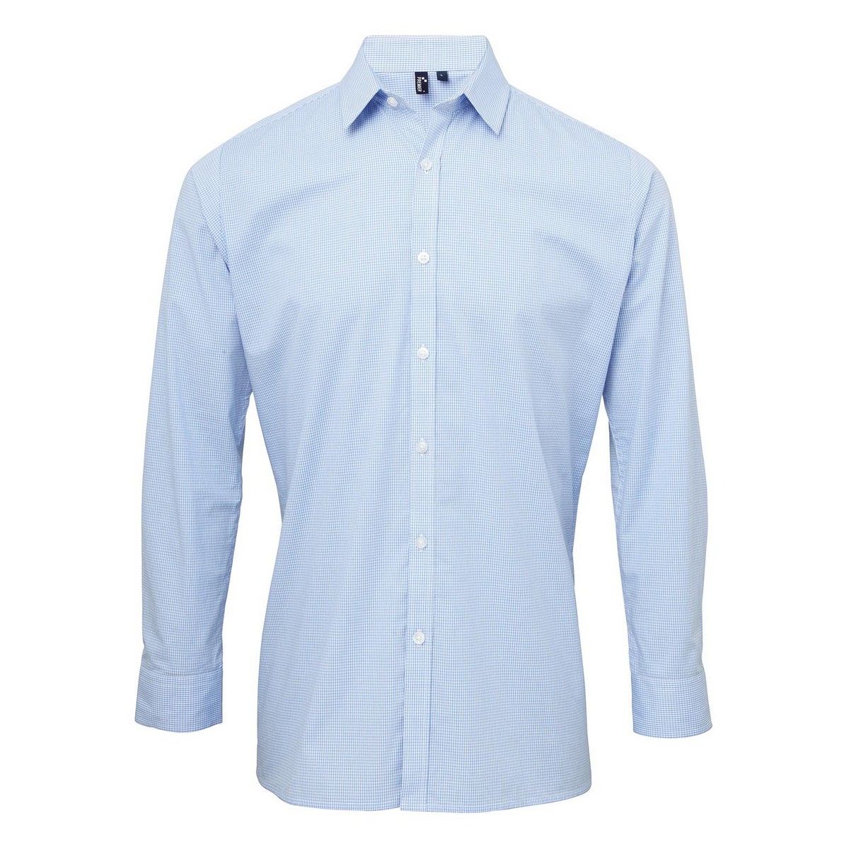Hellblaues Gingham Langarmhemd