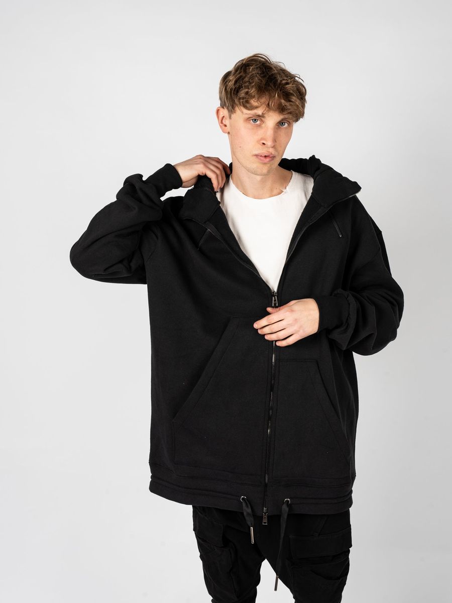 Übergroßer Zip-Hoodie in Longline-Optik