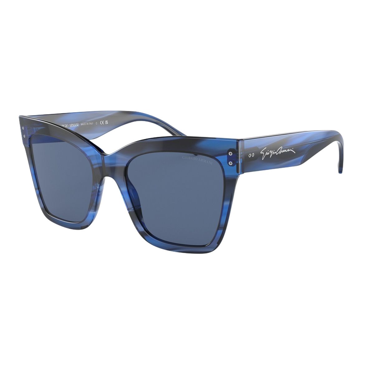Runde Acetat-Sonnenbrille mit Signatur